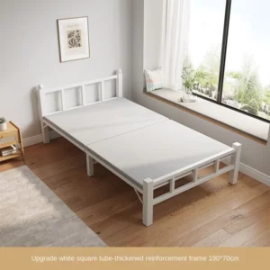Bedroom Furniture Modern Foldable Metal Frame Bed Portable Metal Bed for Home - Image 5