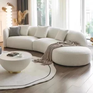 DIGGERA Teddy Boneless Sofas Curved Compression Sofa Couch for Living Room Corner Sofa Couches Comfy Sofas for Apartment Home - Image 1