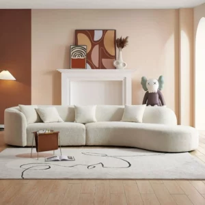 DIGGERA Teddy Boneless Sofas Curved Compression Sofa Couch for Living Room Corner Sofa Couches Comfy Sofas for Apartment Home - Image 4