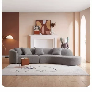 DIGGERA Teddy Boneless Sofas Curved Compression Sofa Couch for Living Room Corner Sofa Couches Comfy Sofas for Apartment Home - Image 3