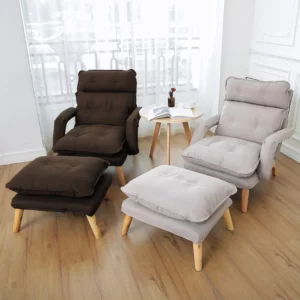 Joylove Armchair Lazy Sofa Armrest Bedroom Leisure Elderly Nursing Nursing Chair Japanese Folding Reclining Chair Fabric - Image 1