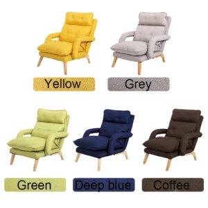 Joylove Armchair Lazy Sofa Armrest Bedroom Leisure Elderly Nursing Nursing Chair Japanese Folding Reclining Chair Fabric - Image 3