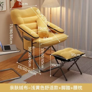 Household Lazy Sofa Chair Dormitory Lunch Break Comfortable Backrest Folding Recliner Student Dormitory Computer Chair Room - Image 7