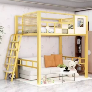 Hot SalesBed and table, simple elevated bed, space saving, tower style small apartment, children's bunk bed, duplex second floor - Image 3
