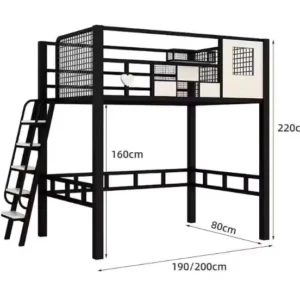 Hot SalesBed and table, simple elevated bed, space saving, tower style small apartment, children's bunk bed, duplex second floor - Image 5
