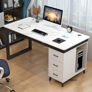 Modern Rock Slab Computer Desks Bedroom Gaming Desk Student Writing Desk Home Table with Cabinets Light Luxury Office Furniture - Image 2
