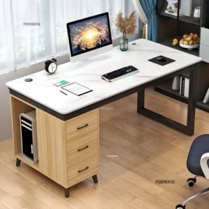Modern Rock Slab Computer Desks Bedroom Gaming Desk Student Writing Desk Home Table with Cabinets Light Luxury Office Furniture - Image 4