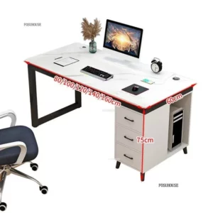 Modern Rock Slab Computer Desks Bedroom Gaming Desk Student Writing Desk Home Table with Cabinets Light Luxury Office Furniture - Image 6