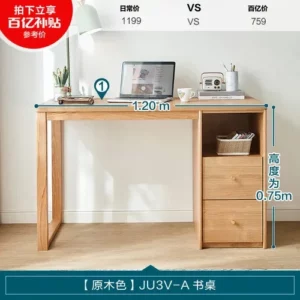 Simple Modern Home Rectangular Student Desk Wood Foot Office Desk and Chair Combination Ju3v - Image 4