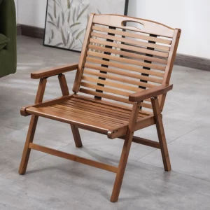Outdoor Portable Folding Camping Chair Bamboo Summer Leisure Picnic Chair Home Balcony Back Nap Lounge Chair - Image 3