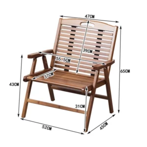 Outdoor Portable Folding Camping Chair Bamboo Summer Leisure Picnic Chair Home Balcony Back Nap Lounge Chair - Image 6