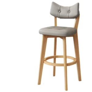 Modern Solid Wood Bar Stool with Backrest for Home/Commercial Furniture / Pub/ Cashier Counter Premium High Counter Stool - Image 6