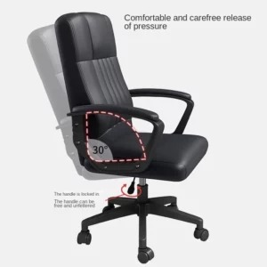 Comfortable And Flexible Lifting Computer Chair Thickened Boss Chair For Home Use Comfortable Sitting With Armrests And Pulleys - Image 4