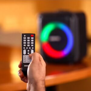 GEEPAS Portable And Rechargeable Party Speaker- GMS11161| Bluetooth, TWS Function and FM Radio| Lightweight and Portable Design, With Color Control LED Light |Multiple Mode Selections and Menu Function| Black, 2 Years Warranty - Image 3