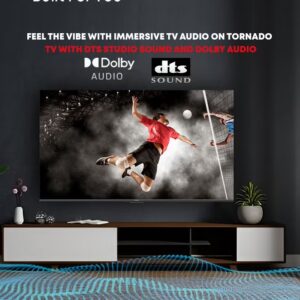TORNADO 50 Inch 4K ULTRA HD Smart TV, Google TV with Hands Free Voice Control,Built-in Receiver, Dolby Vision Atmos, HDR 10+, Game Mode, Wide Colour Gamut, DTS HD, Google TV Android 50UA3400G Black - Image 5