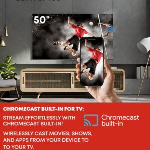 TORNADO 50 Inch 4K ULTRA HD Smart TV, Google TV with Hands Free Voice Control,Built-in Receiver, Dolby Vision Atmos, HDR 10+, Game Mode, Wide Colour Gamut, DTS HD, Google TV Android 50UA3400G Black - Image 6