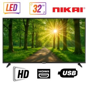 NIKAI 32 Inch LED TV, Slim LED TV with Remote Control | HDMI & USB Ports, AV Mode, Head Phone Jack, PC Audio In, VGA | Energy Saving Technology, Dynamic Sound | 60Hz | Model Year 2018 | 2 Year Warranty | NTV3272LED6/NTV3272LED9 NTV3272LED/NTV3272LED4/NTV3272LED7 Black - Image 6