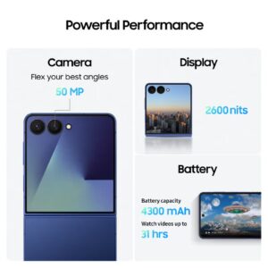 Samsung Galaxy Z Flip 7 Dual SIM Blue Shadow 12GB 256GB 5G - Middle East Version - Image 3