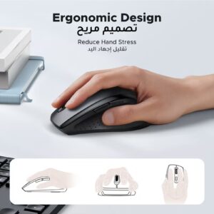 Ugreen Wireless Mouse, Upgrade 2.4GHz Ergonomic Optical Mouse, 1600 DPI Max, 3 DPI Adjustable, 6 Buttons, USB Computer Mouse for Laptop, PC, Chromebook, Notebook, 10M Wireless Connection Mouse "Comes Without Battery" - Image 5