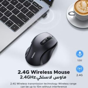 Ugreen Wireless Mouse, Upgrade 2.4GHz Ergonomic Optical Mouse, 1600 DPI Max, 3 DPI Adjustable, 6 Buttons, USB Computer Mouse for Laptop, PC, Chromebook, Notebook, 10M Wireless Connection Mouse "Comes Without Battery" - Image 6