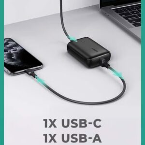 Aukey 20W Fast Charging 10000mAh Power Bank - Aukey Basix Mini (Compact & Portable), PD/QC3.0 for iPhone 15/14/13 & Samsung S24/S23 & iPad Pro – Travel friendly - Black - Image 2