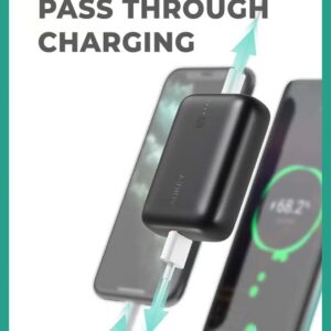 Aukey 20W Fast Charging 10000mAh Power Bank - Aukey Basix Mini (Compact & Portable), PD/QC3.0 for iPhone 15/14/13 & Samsung S24/S23 & iPad Pro – Travel friendly - Black - Image 3