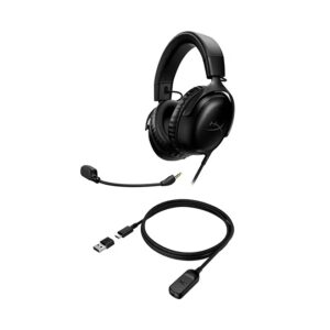 HYPERX Cloud III Wired Gaming Headset, For PC / PS5 / Xbox Series, Angled 53mm Drivers, Noise Cancelling, With LED Mic Mute Indicator, 10Hz-21kHz Frequency Response, Black | 727A8AA - Image 3