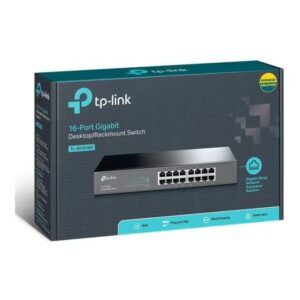 TP-LINK TL-SG1016D 16-Port Gigabit Desktop/Rackmount Switch, Plug & play, Auto MDI/MDIX, Auto Negotiation, Energy-Efficient Technology Black/White - Image 3
