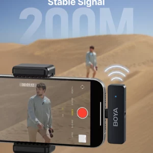 BOYA BY-V4U Wireless Lavalier Lapel Microphone for iPhone Android Phone PC YouTube Video Recording Vlog Live Streaming Interview - Image 2