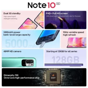 Xiaomi Redmi Note 10 128GB 256GB 5G Smartphone 7nm Dimensity 700 6.5 Inch Display 48MP Camera 5000mAh Mobile Phones Global ROM - Image 3