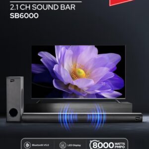 Impex Impex Beat Beam SB 6000 2.1 Channel Wireless Soundbar with 6.5" Subwoofer 80W Output (8000W PMPO) Bluetooth 5.0, HDMI ARC, Optical Input, USB, AUX, LED Display & Remote Control SB 6000 Black - Image 6