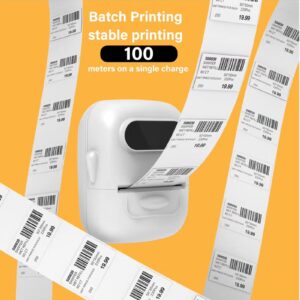 Marklife Label Maker Machine with Tape Barcode Label Printer Mini Portable Bluetooth Thermal Labeler for Address Clothing Jewelry Retail Barcode Small (White 1 Roll Label) - Image 6