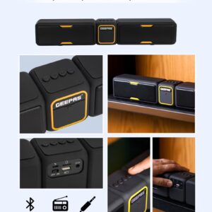 Geepas Bluetooth Speaker | with Hands-Free Calls | BT/USB/TF/FM/AUX |1500mAh Battery | Ideal for Parties, Movies, Playing Games | GMS11141UK Black - Image 8