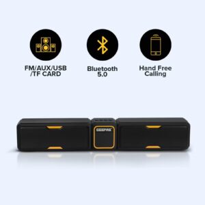 Geepas Bluetooth Speaker | with Hands-Free Calls | BT/USB/TF/FM/AUX |1500mAh Battery | Ideal for Parties, Movies, Playing Games | GMS11141UK Black - Image 9