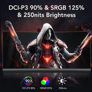 InnJoo 34 inch FHD IPS Gaming Monitor, 200Hz Refresh Rate, 2ms Response Time, x1 HDMI, AMD FreeSync, T342 Black - Image 4