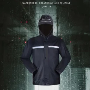 Adult Thick Waterproof RainCoat Rain Coat Motorcycle Rainsuit Motorcycle Rainwear Suit Reflective Riding Raincoat - Image 4