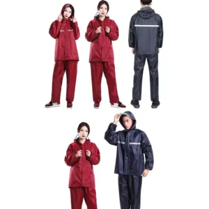 Adult Thick Waterproof RainCoat Rain Coat Motorcycle Rainsuit Motorcycle Rainwear Suit Reflective Riding Raincoat - Image 7