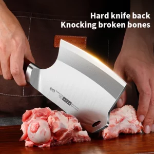 Professional Kitchen Bone-cutting Knife 413CR High Hardness Stainless steel blade with Wooden handle Butcher Knife,Tools - Image 3
