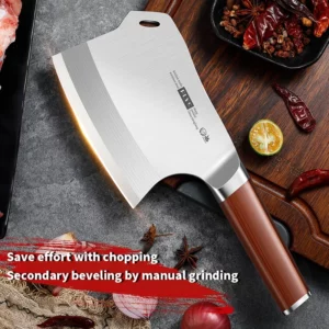 Professional Kitchen Bone-cutting Knife 413CR High Hardness Stainless steel blade with Wooden handle Butcher Knife,Tools - Image 5