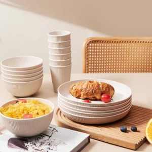 18pc Reusable Tableware Set Bowls Plates Cups Set Drop Resistant Cups Plates and Bowls for Home Outdoor Camping Kitchen Supplies - Image 5