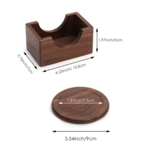 6pcs/set Walnut Wood Coasters Placemats Decorative Round Insulated Japanese Beverage Coasters Home Decor - Image 6