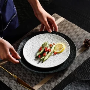 Stone-Pattern Ceramic Plate Home Use Round Minimalist Western Dinner Plate Luxury-Inspired Premium Ceramic Tableware - Image 7