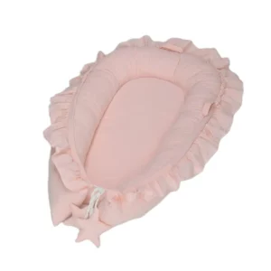 Baby Nest Ruffle Baby Bassinet For Newborns Travel Bed Stars Design Portable Lounger Cotton Toddler Crib Breathable Sleep Nest - Image 4