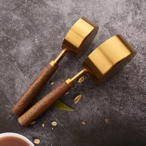 Gold Wooden Handle Stainless Steel Measuring Cups Spoons Baking Tools Coffee Measuring Spoon Set Bartending Scale Accessories - Image 6