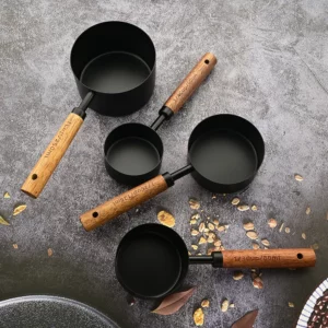 Gold Wooden Handle Stainless Steel Measuring Cups Spoons Baking Tools Coffee Measuring Spoon Set Bartending Scale Accessories - Image 8