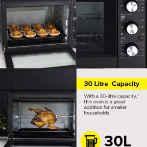 KRYPTON Electric Oven With Rotisserie , Grill Function And Power Indicator Light , Auto Shut Off with Signal Bell & Inside Lamp , Multiple Control Knobs, Heat-resistant Tempered Glass and Stainless Steel Heating Elements 30 L 1600 W KNO5324 Black - Image 3