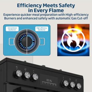 Beko 60x60cm Free standing Combination Cooker(Gas Hob/Oven Electric),Full safety, 4 High Efficiency Gas Burner, Airfry Function,Conventional fan oven,72 liters Oven,Cast iron pan support FBMT61331XCSL Black - Image 5