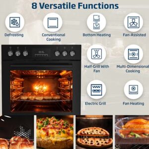 Beko 60x60cm Free standing Combination Cooker(Gas Hob/Oven Electric),Full safety, 4 High Efficiency Gas Burner, Airfry Function,Conventional fan oven,72 liters Oven,Cast iron pan support FBMT61331XCSL Black - Image 7
