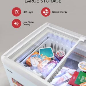 GEEPAS Chest Showcase Freezer-Convertible Freezer And Fridge Function | Faster Cooling Long Lasting Freshness With Temperature Control 260 L 220 W GCF2622SG White - Image 3
