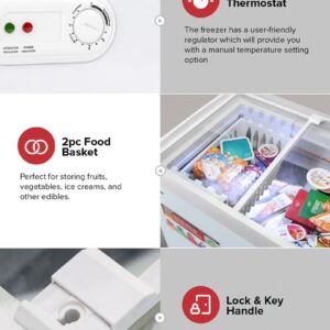 GEEPAS Chest Showcase Freezer-Convertible Freezer And Fridge Function | Faster Cooling Long Lasting Freshness With Temperature Control 260 L 220 W GCF2622SG White - Image 5